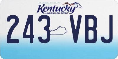 KY license plate 243VBJ