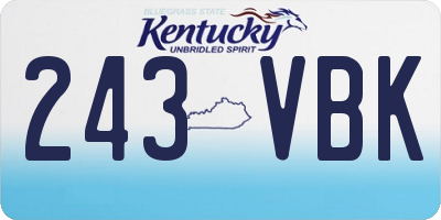 KY license plate 243VBK