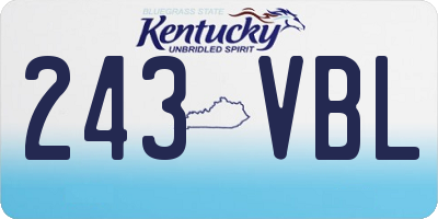 KY license plate 243VBL