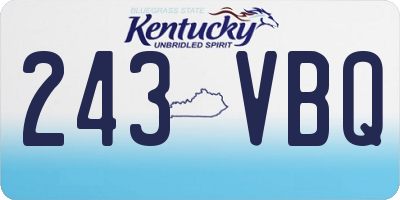 KY license plate 243VBQ