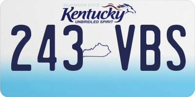 KY license plate 243VBS