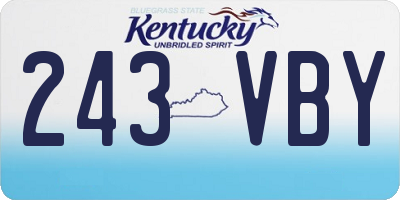 KY license plate 243VBY