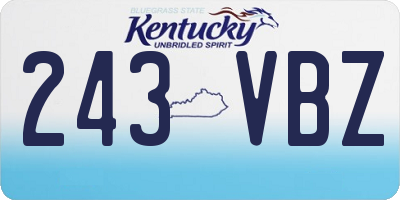KY license plate 243VBZ