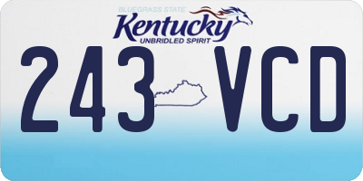 KY license plate 243VCD