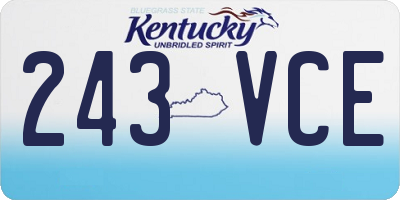 KY license plate 243VCE