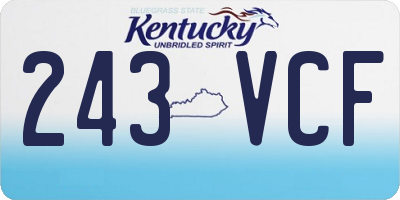 KY license plate 243VCF
