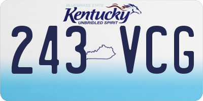 KY license plate 243VCG