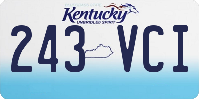 KY license plate 243VCI