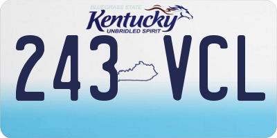KY license plate 243VCL