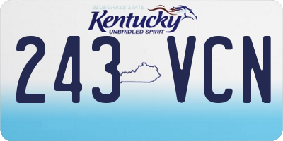 KY license plate 243VCN
