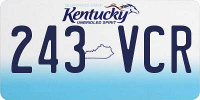 KY license plate 243VCR