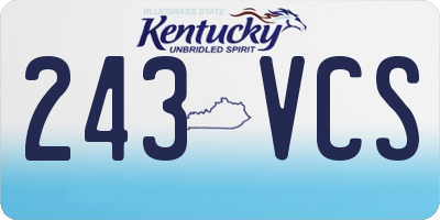 KY license plate 243VCS