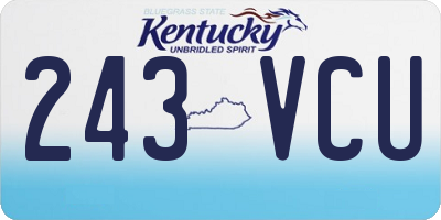 KY license plate 243VCU
