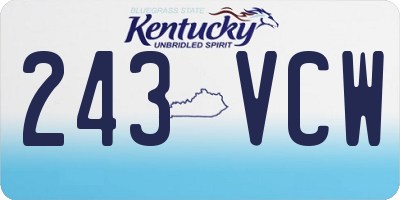 KY license plate 243VCW