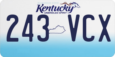 KY license plate 243VCX