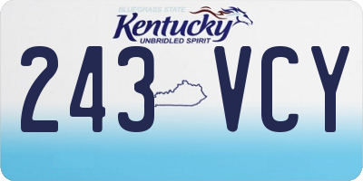 KY license plate 243VCY