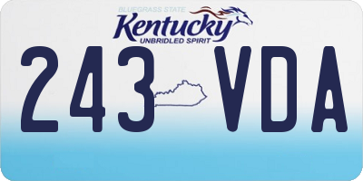KY license plate 243VDA
