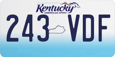 KY license plate 243VDF