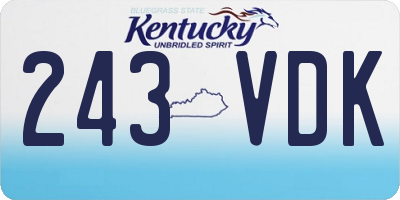 KY license plate 243VDK