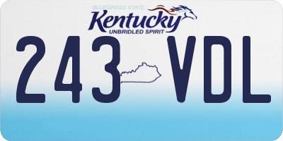 KY license plate 243VDL