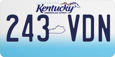 KY license plate 243VDN