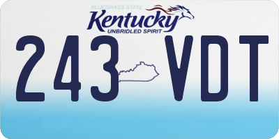 KY license plate 243VDT