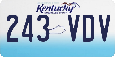KY license plate 243VDV