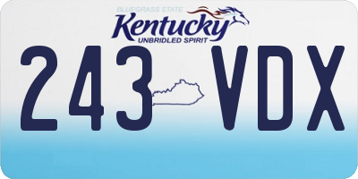 KY license plate 243VDX