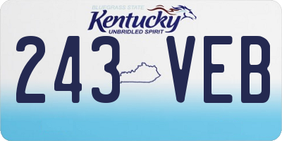 KY license plate 243VEB