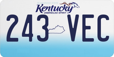 KY license plate 243VEC