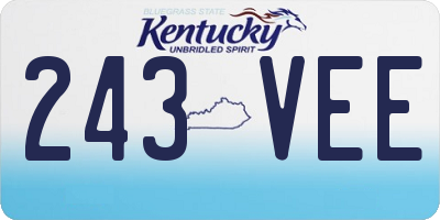 KY license plate 243VEE