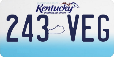 KY license plate 243VEG
