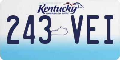 KY license plate 243VEI