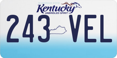 KY license plate 243VEL