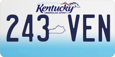 KY license plate 243VEN