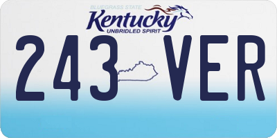 KY license plate 243VER