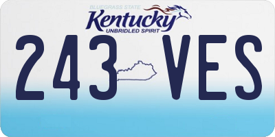 KY license plate 243VES