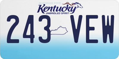 KY license plate 243VEW