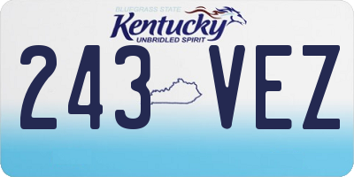 KY license plate 243VEZ