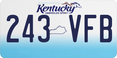 KY license plate 243VFB