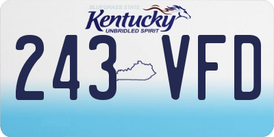 KY license plate 243VFD
