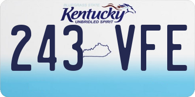 KY license plate 243VFE
