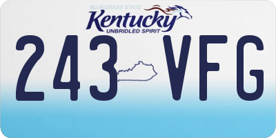 KY license plate 243VFG