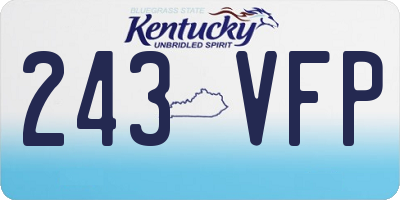 KY license plate 243VFP