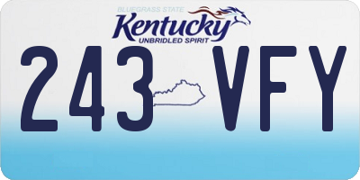 KY license plate 243VFY