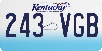 KY license plate 243VGB