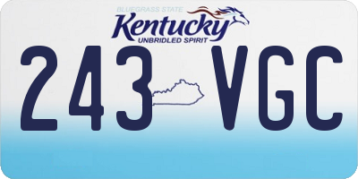 KY license plate 243VGC