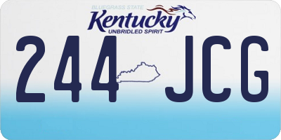 KY license plate 244JCG