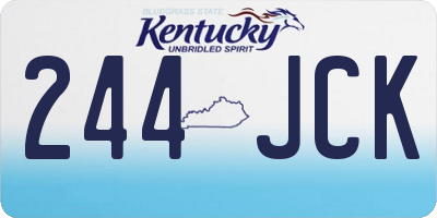 KY license plate 244JCK