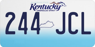 KY license plate 244JCL